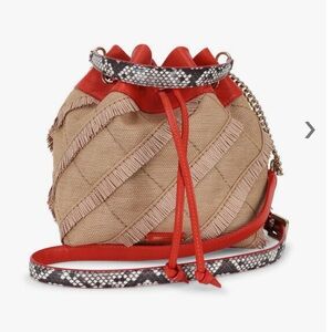 Jimmy Choo Juno Natural Woven Raffia & Ayers Bucket Bag